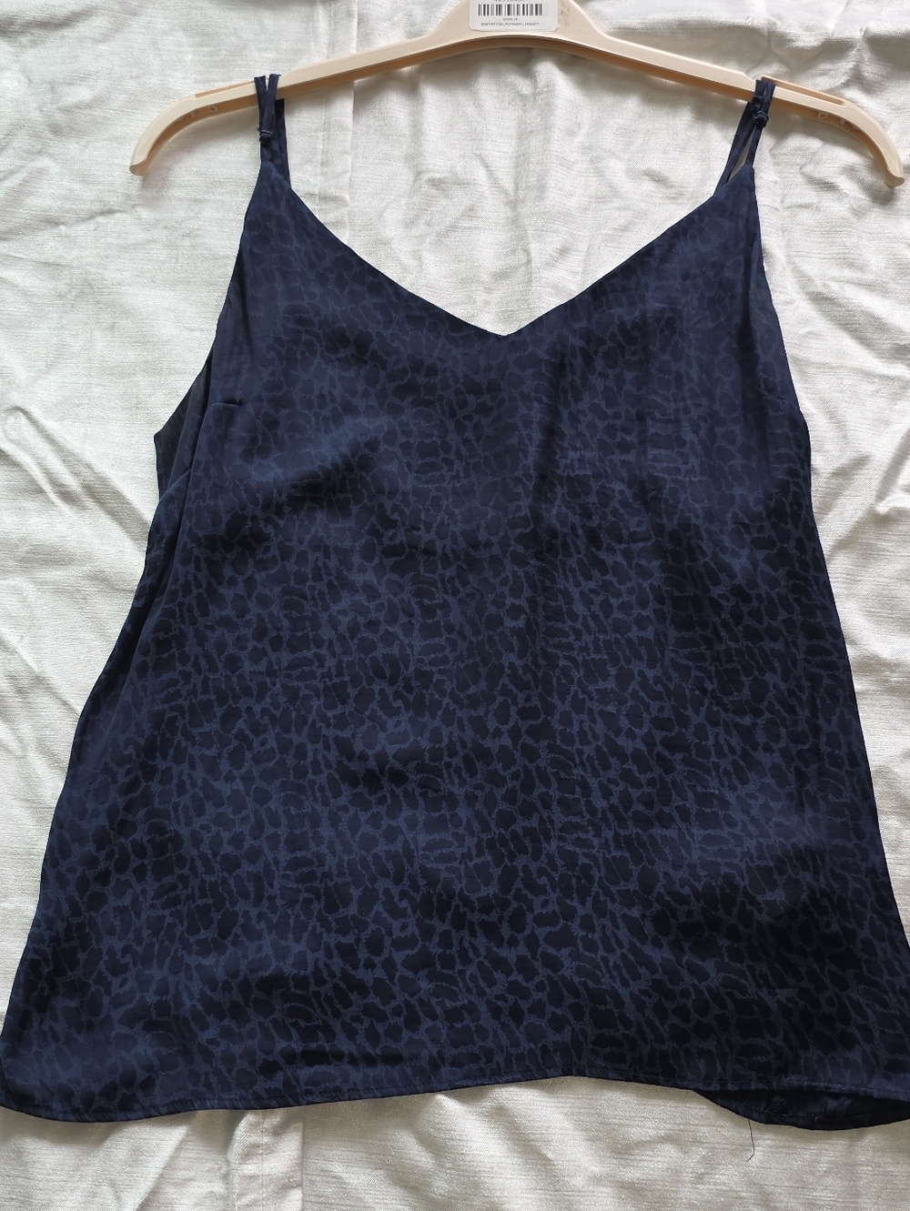 Dex Navy Animal-Print Satin Camisole